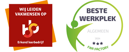 Logo's van Beste Werkplek en Erkend Leerbedrijf